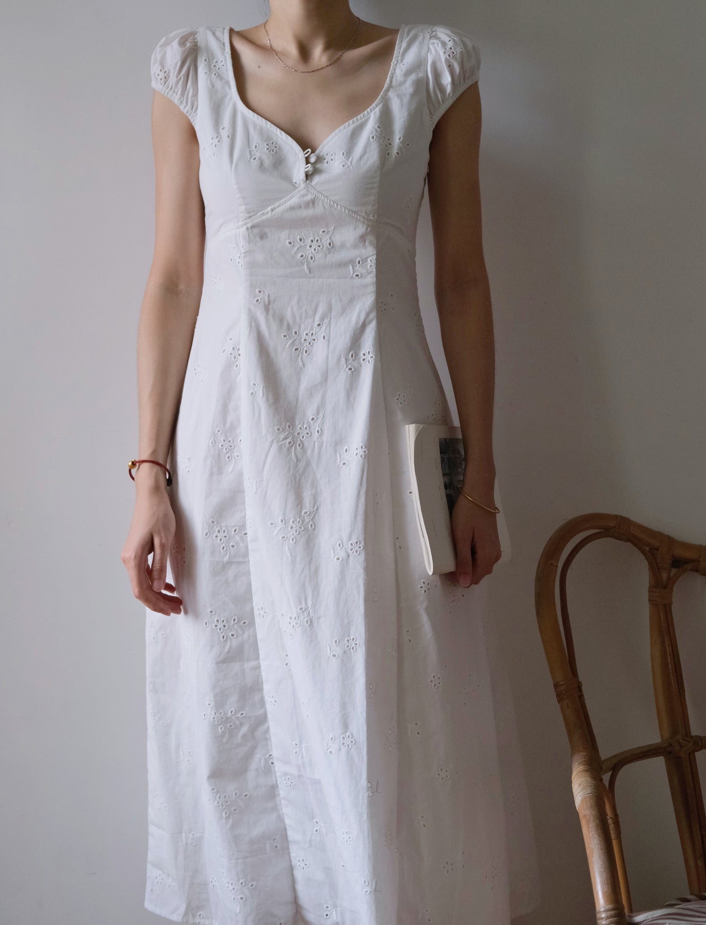 Snowfall | White embroidery dress