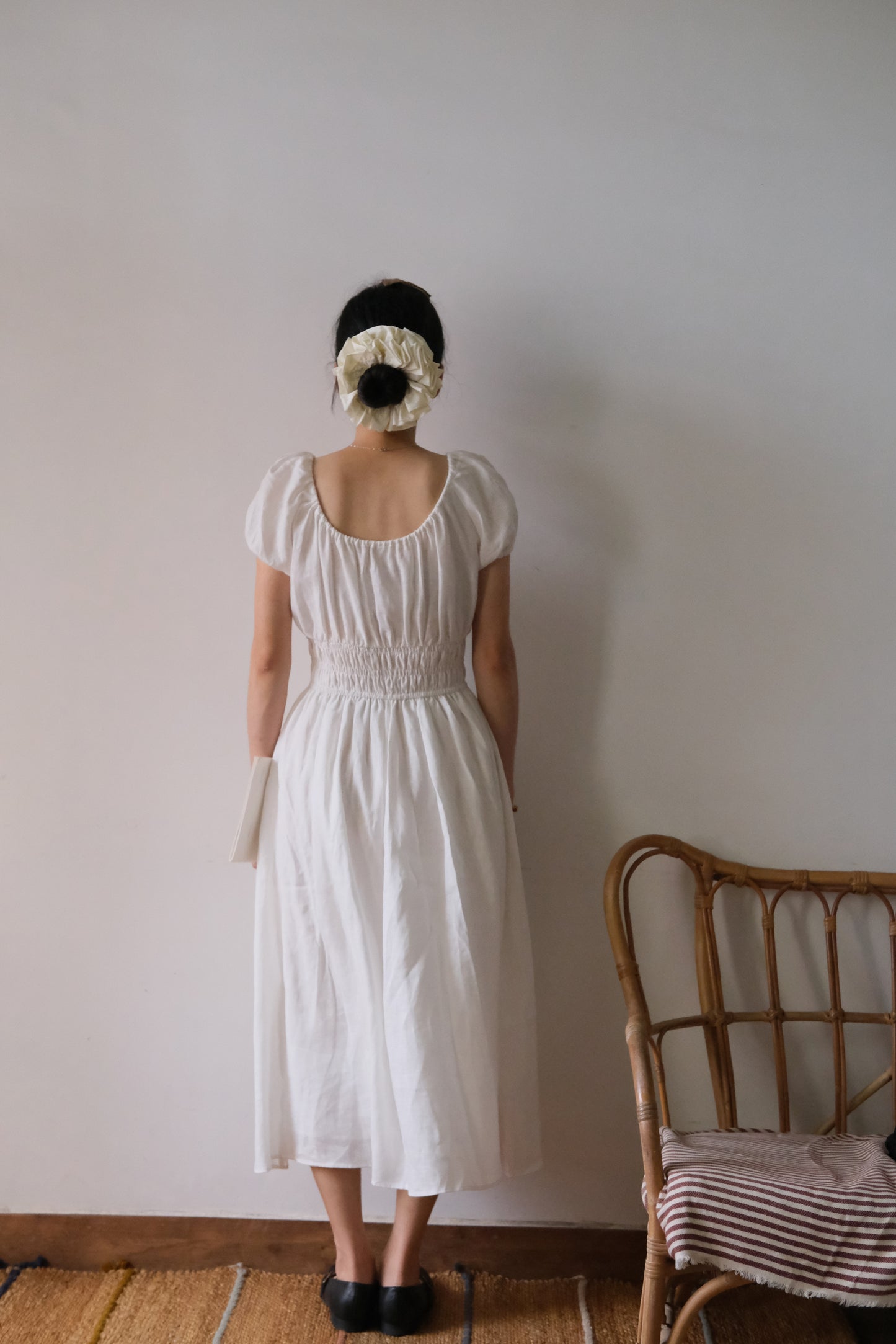 Cloudveil | Linen Dress with Puff Sleeves