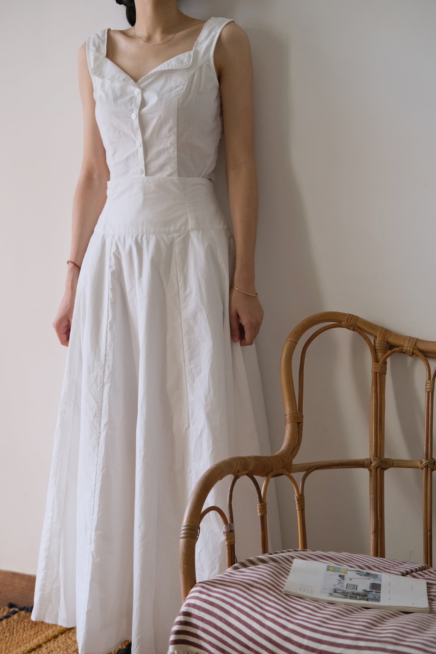 shell | High-Waisted White Maxi Skirt