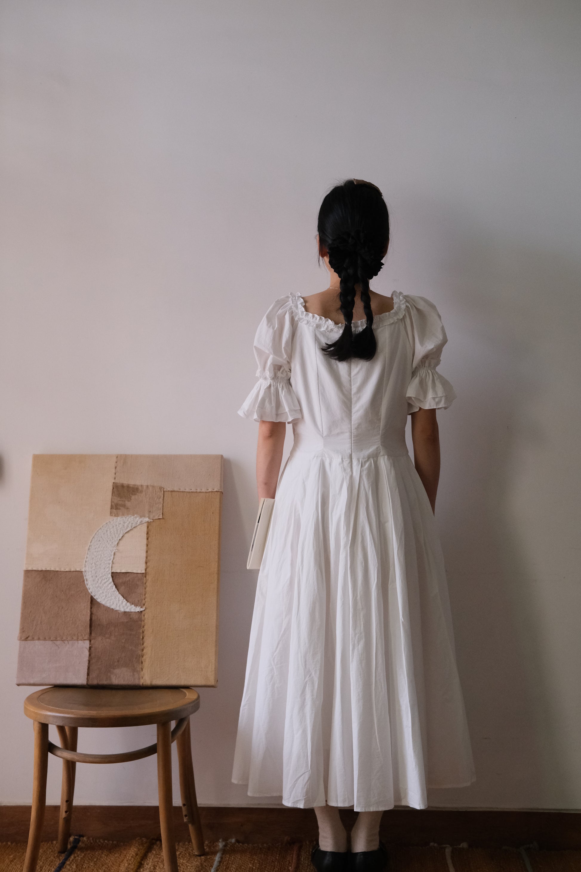 June | Handmade White Cotton Dress mopetals June | Handmade White Cotton Dress mopetals