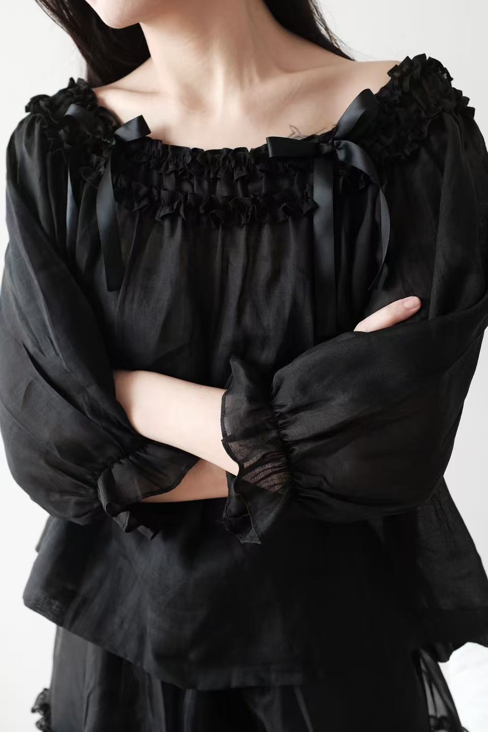 Butterfly | Handmade Ramie Off-Shoulder Top