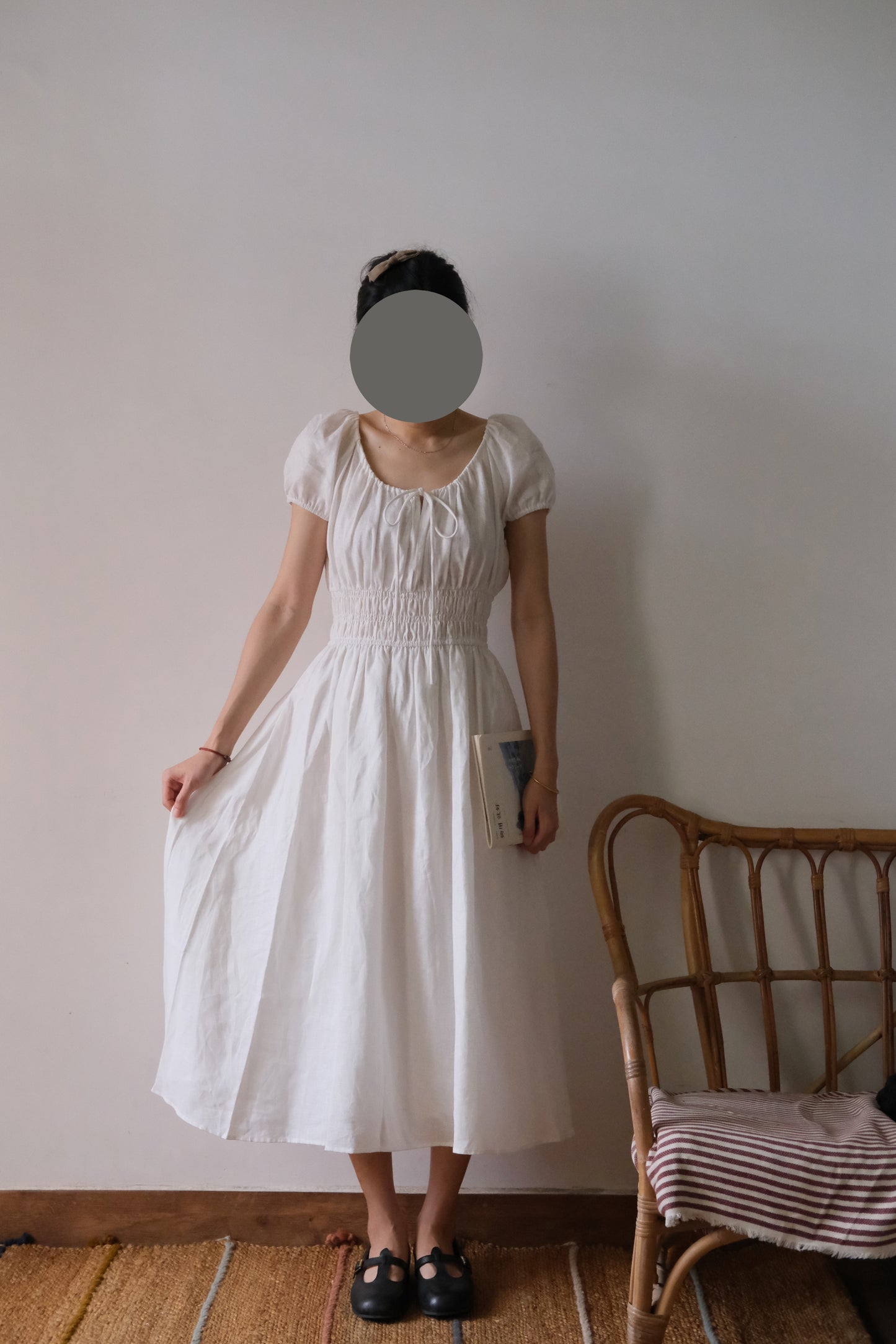Cloudveil | Linen Dress with Puff Sleeves