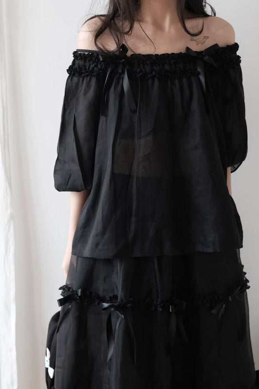 Butterfly | Handmade Ramie Off-Shoulder Top