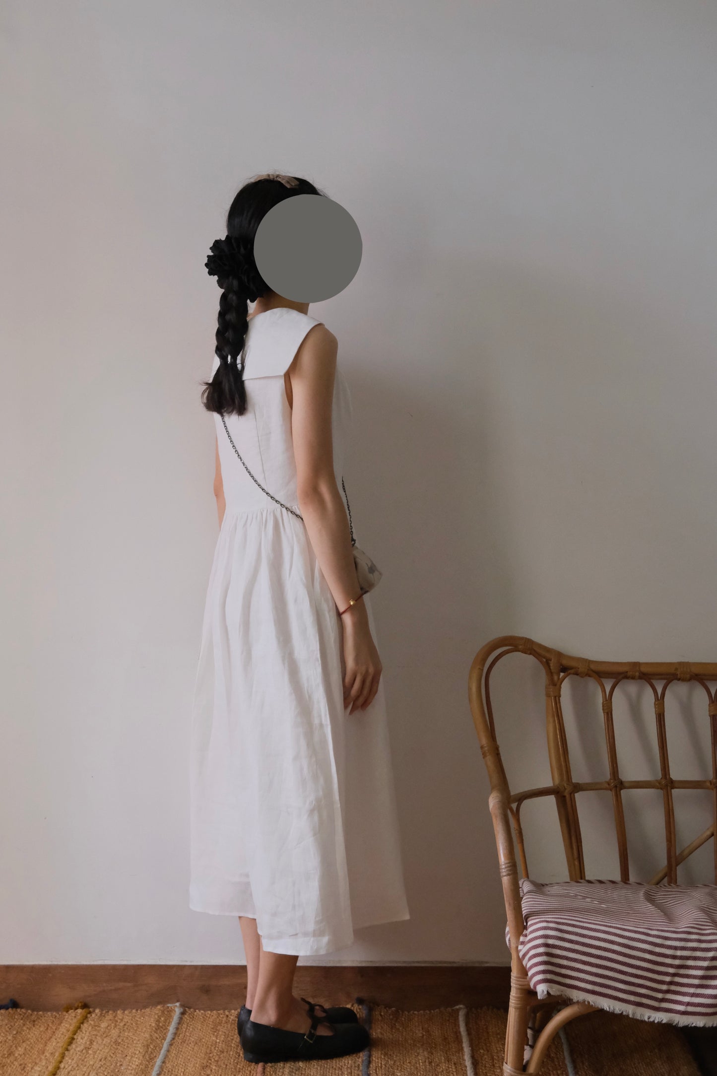 Maris | Linen Sleeveless Dress with Sailor Collar