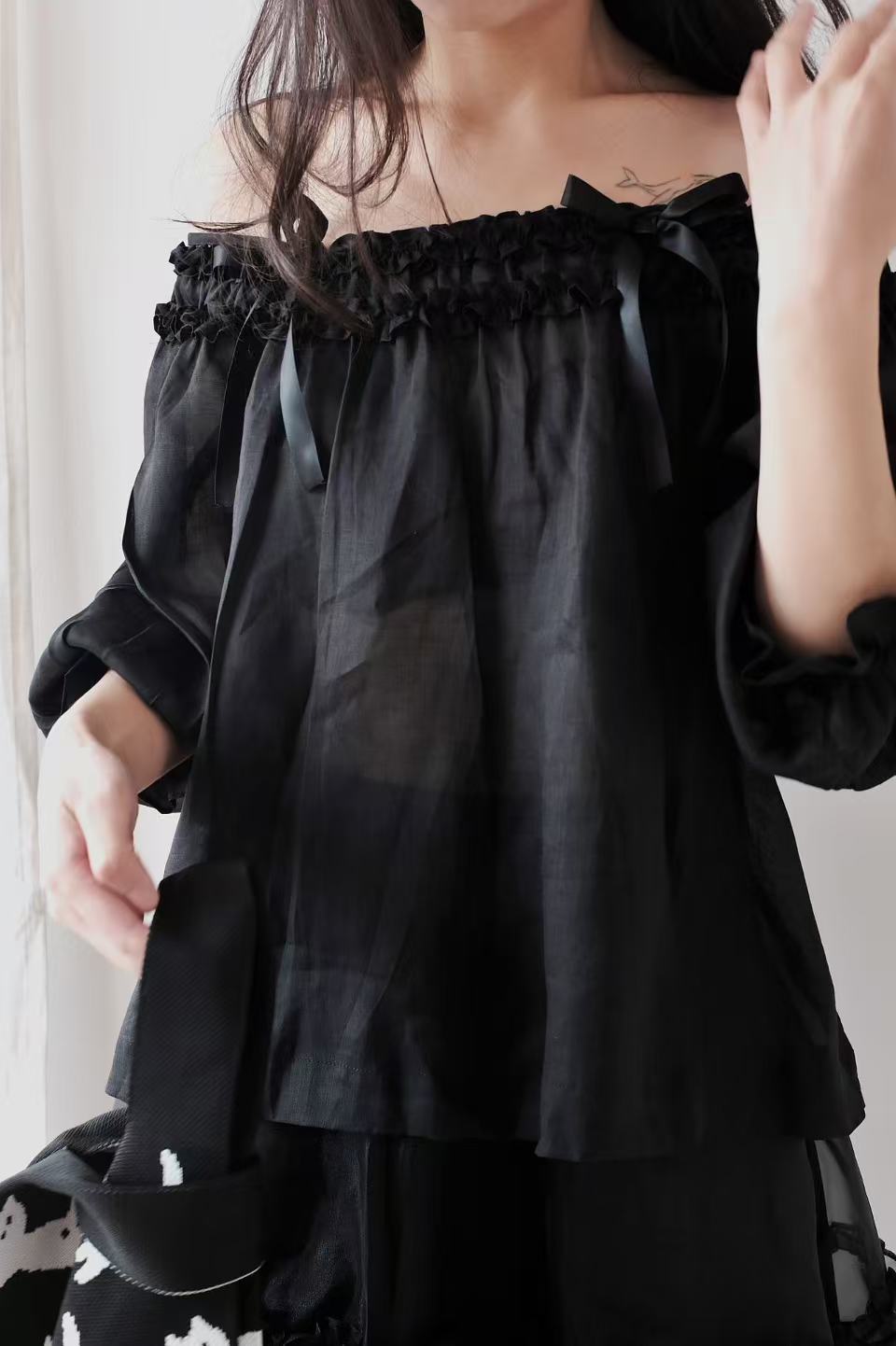 Butterfly | Handmade Ramie Off-Shoulder Top