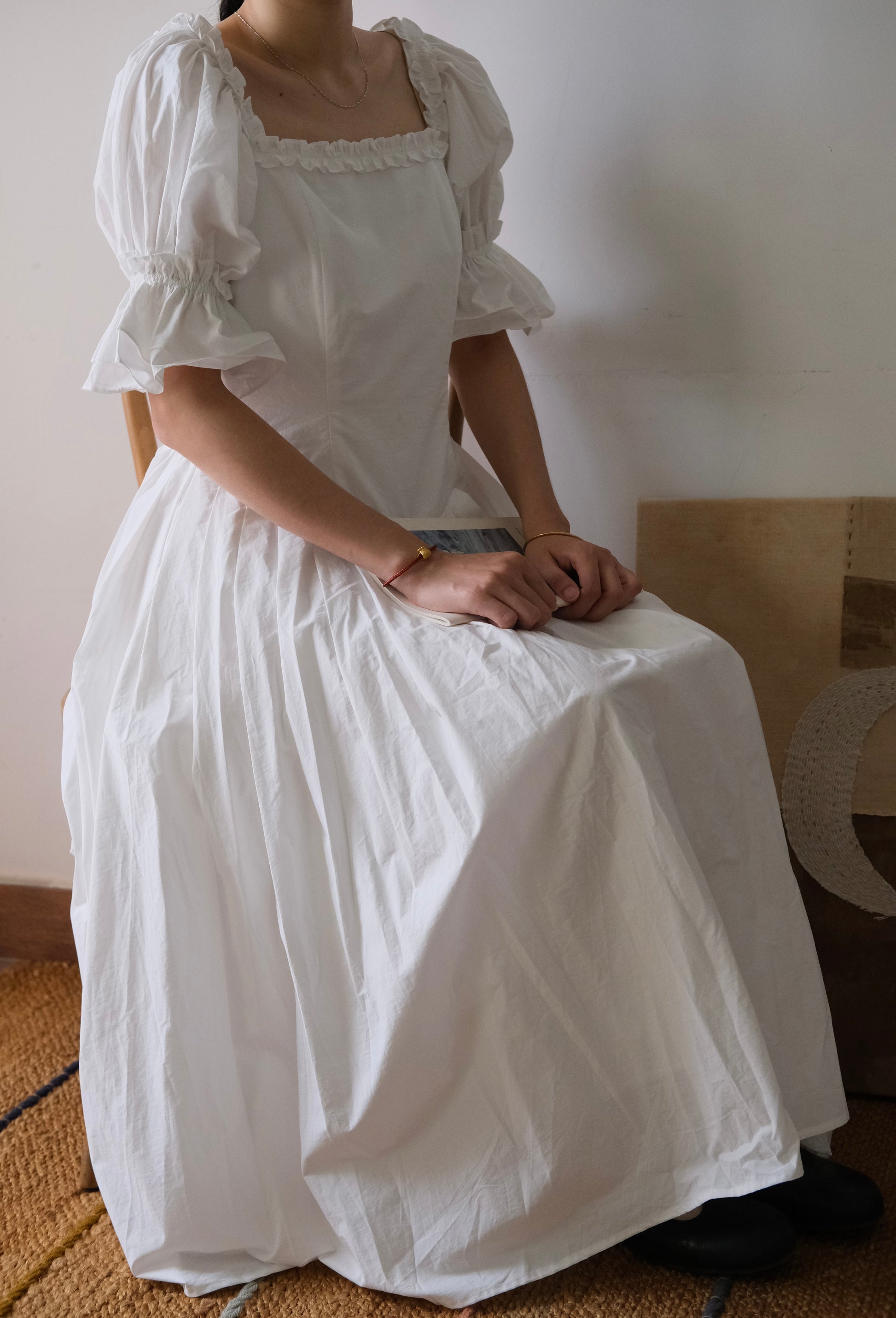June | Handmade White Cotton Dress mopetals June | Handmade White Cotton Dress mopetals