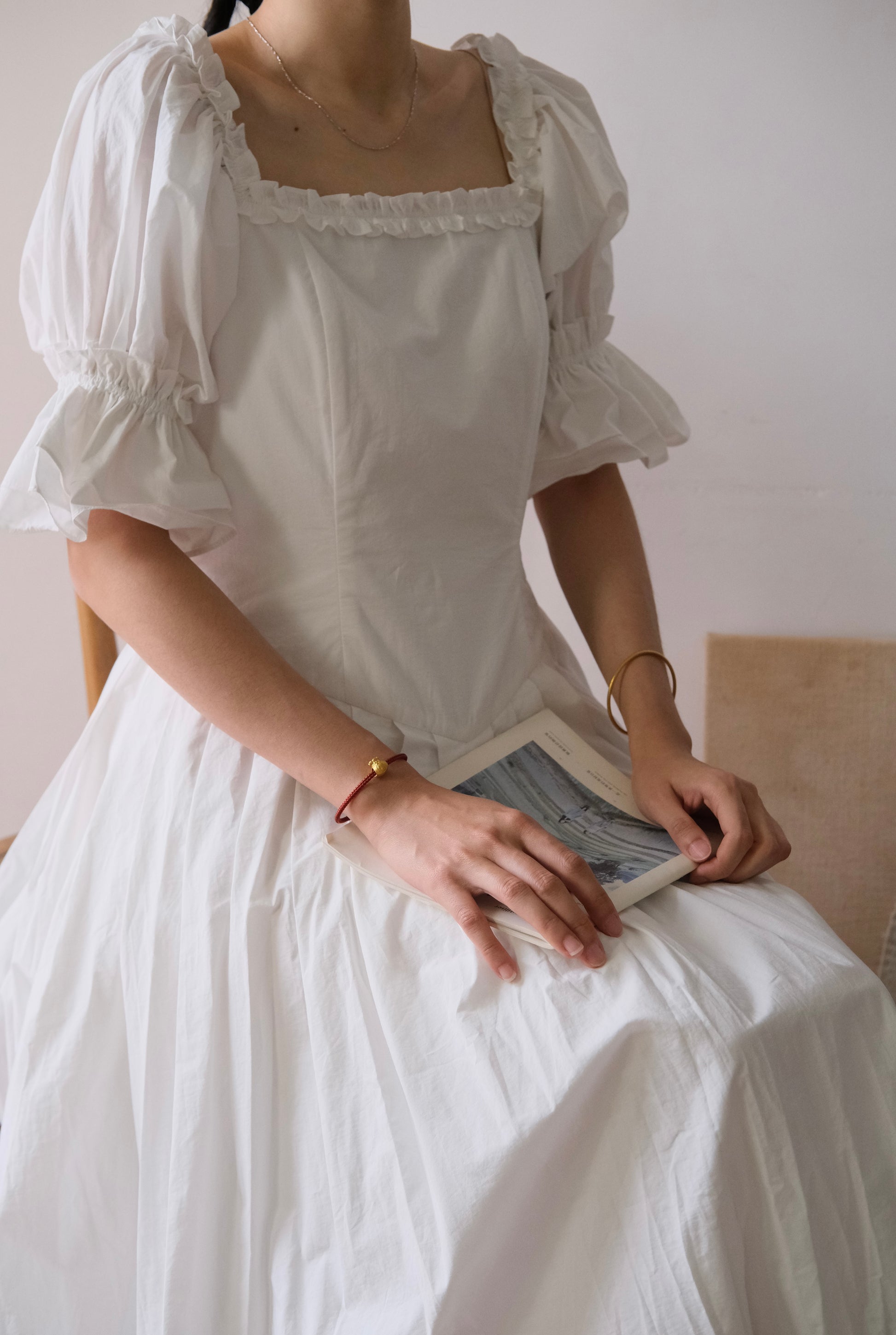 June | Handmade White Cotton Dress mopetals June | Handmade White Cotton Dress mopetals