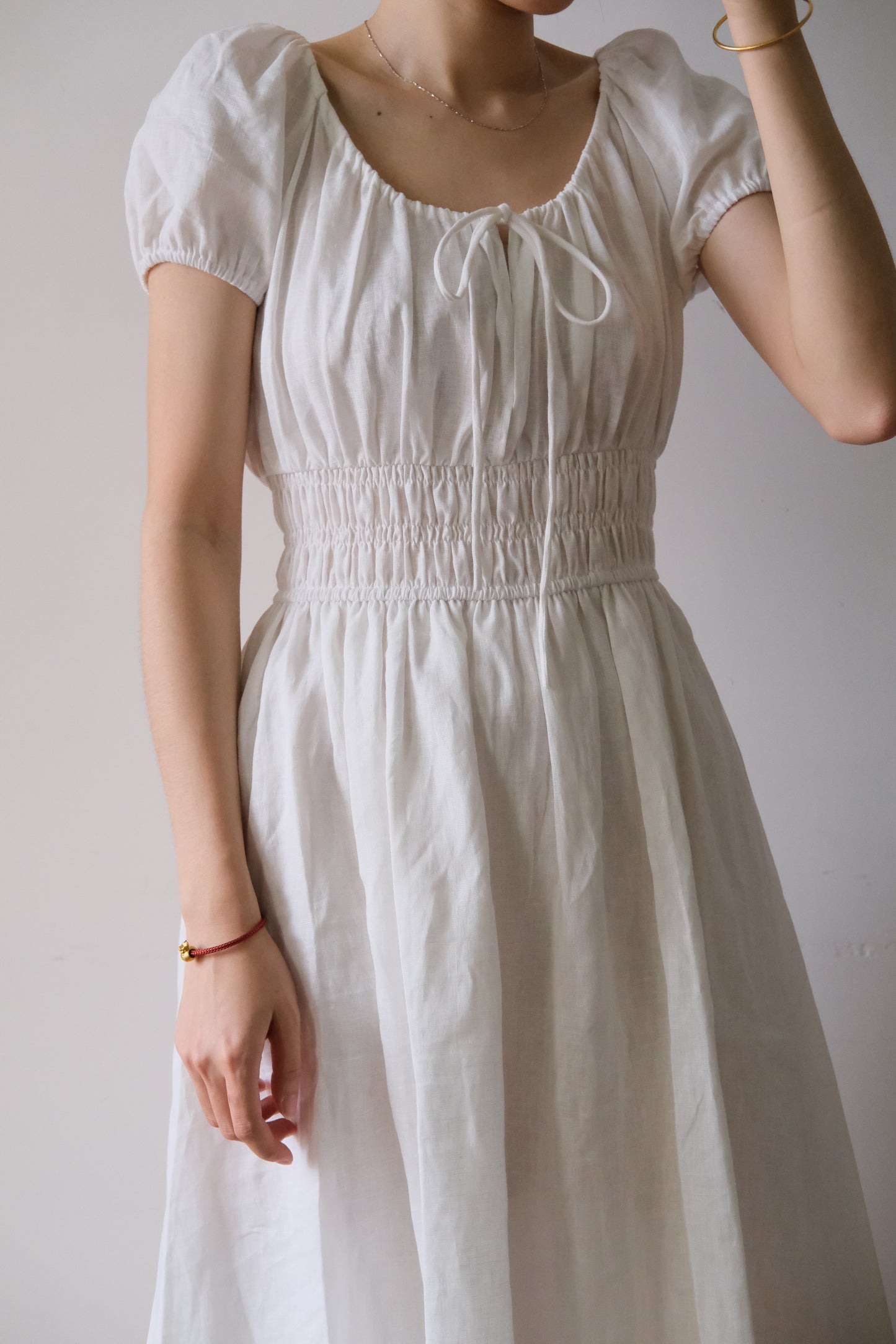 Cloudveil | Linen Dress with Puff Sleeves