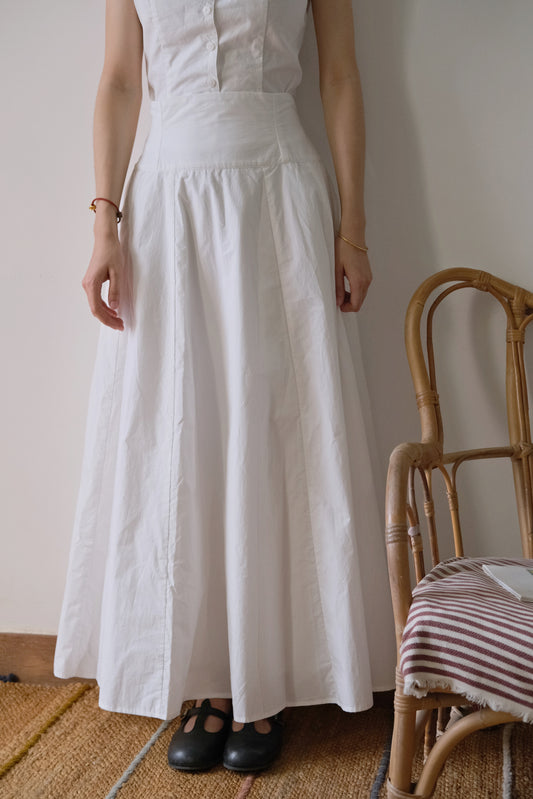 shell | High-Waisted White Maxi Skirt