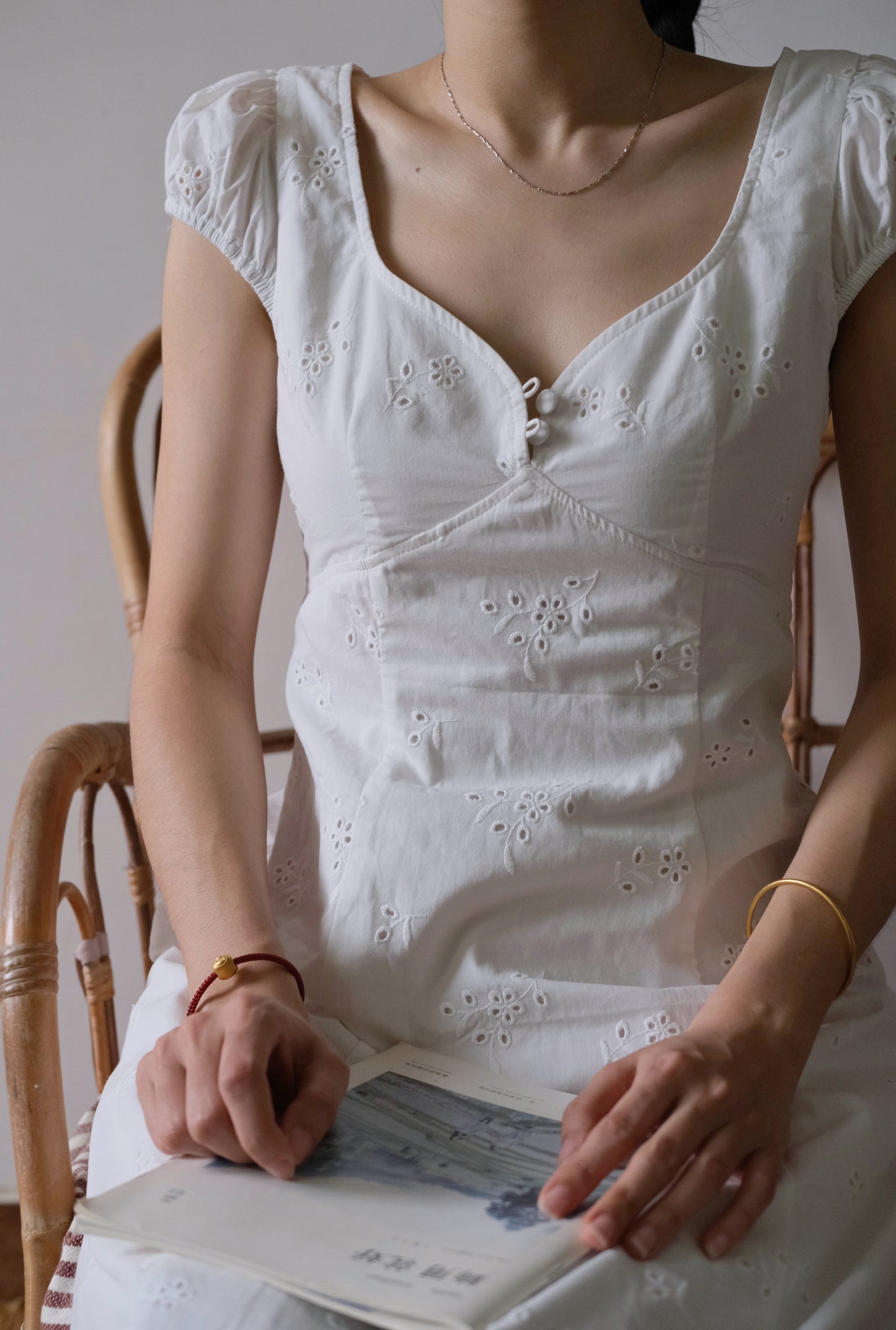 Snowfall | White embroidery dress