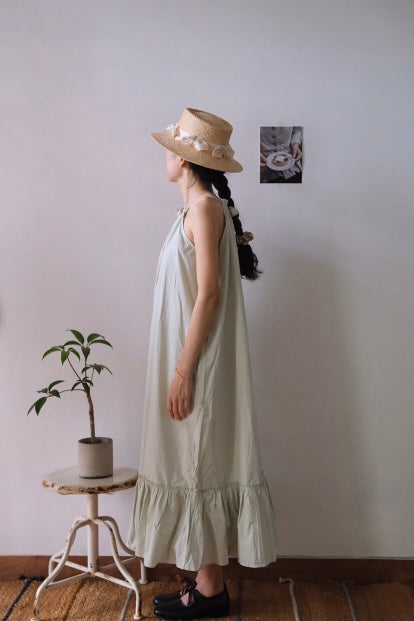 Tulip | melon green cotton dress