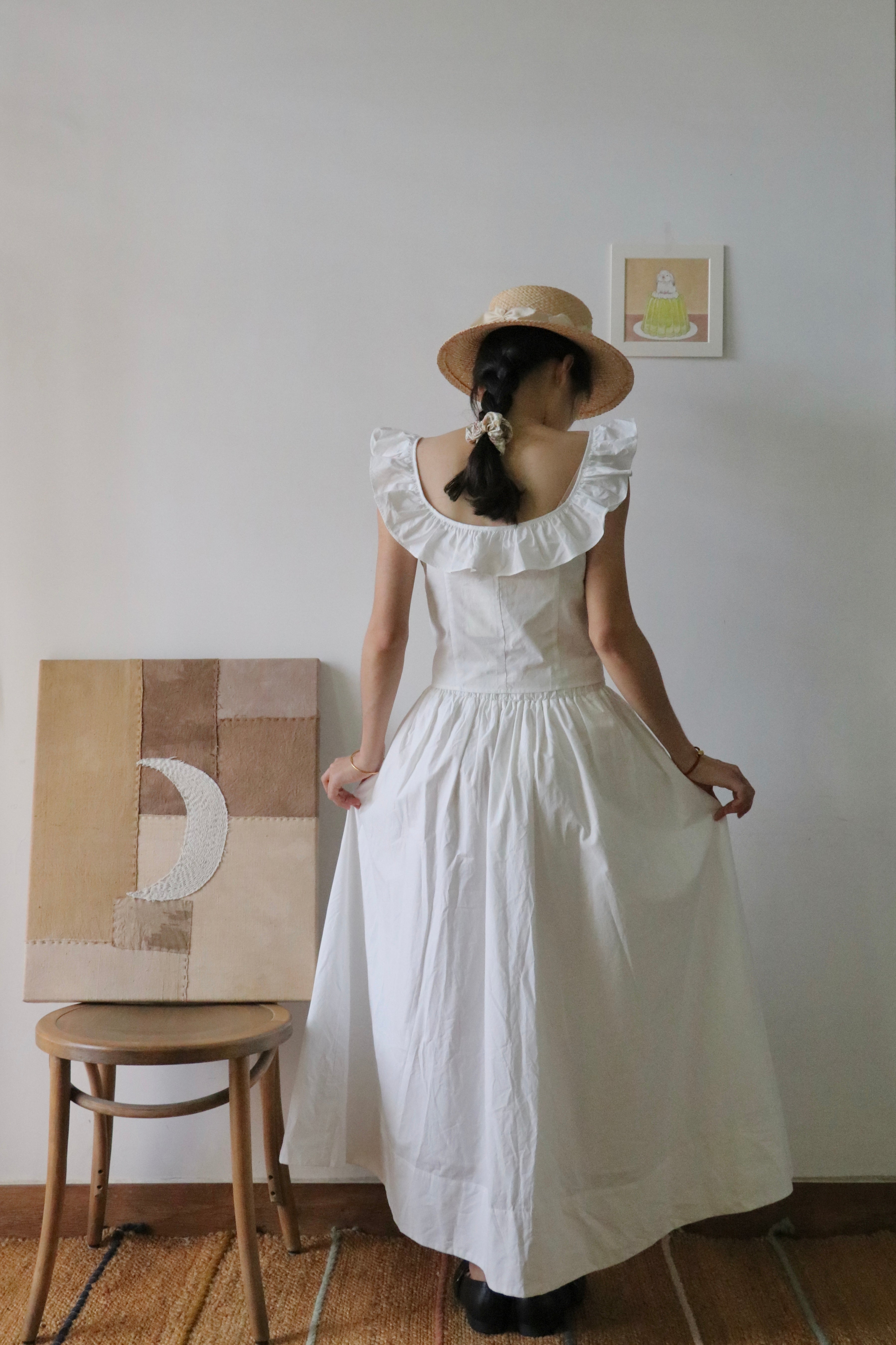 bow.a BLOSSOM SKIRT ホワイト S Cherry blossom-maxi white skirt – mopetals