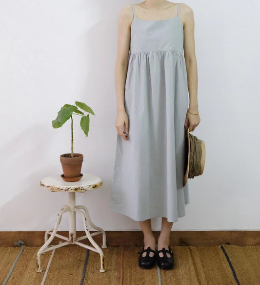 Hydrangea-slip cotton dress