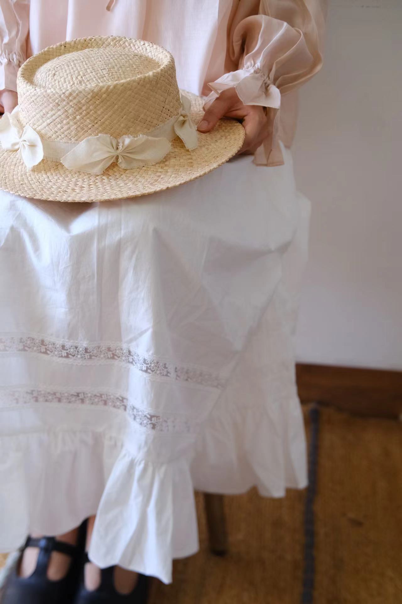 Lily of the Valley Skirt | white cotton skirt